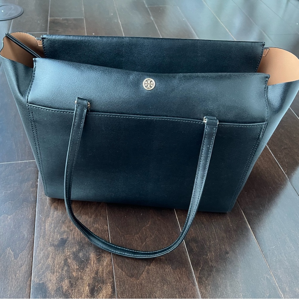 Tory Burch Parker black leather tote